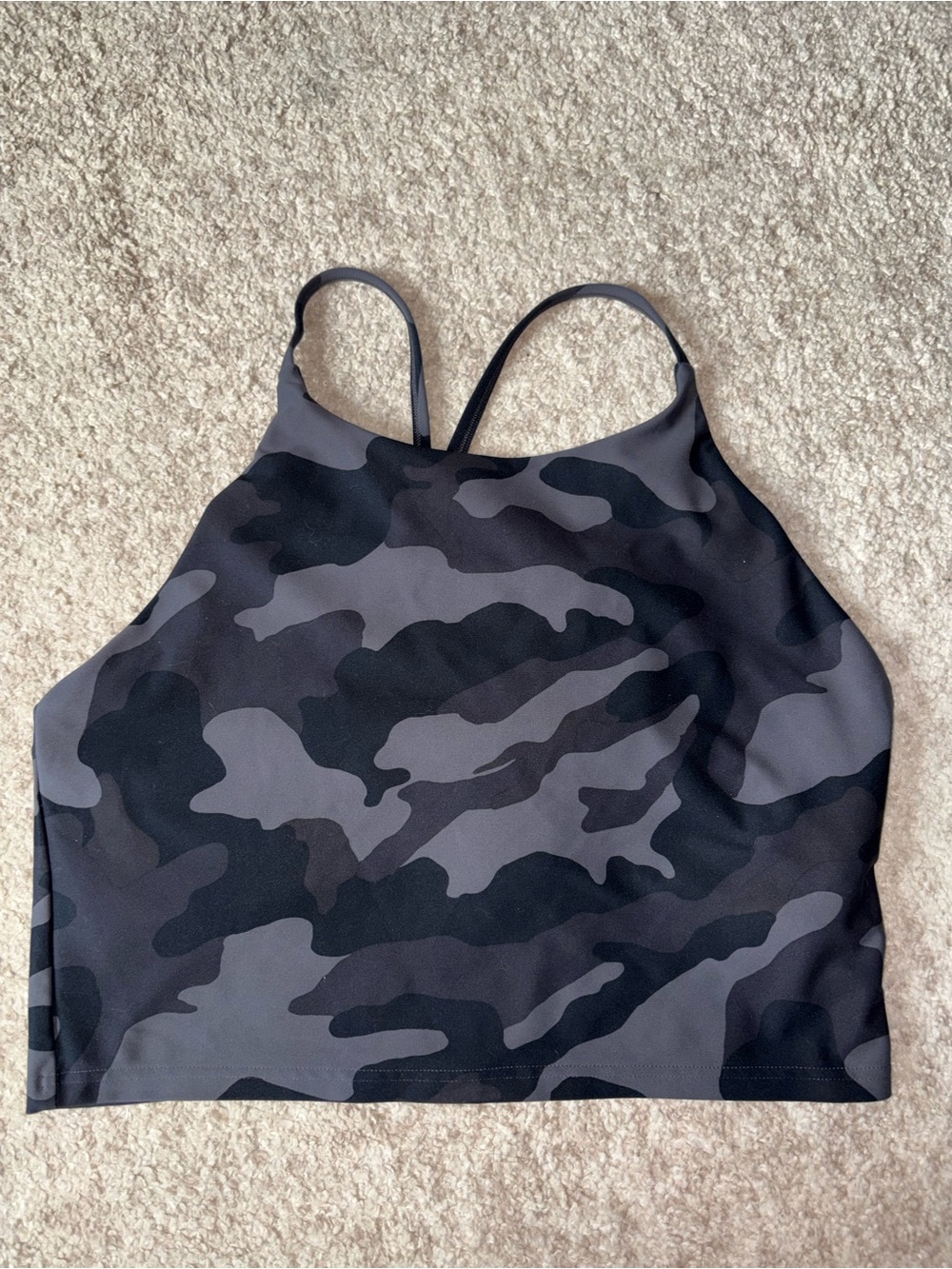 Old Navy Active Charcoal and Black Camo Top